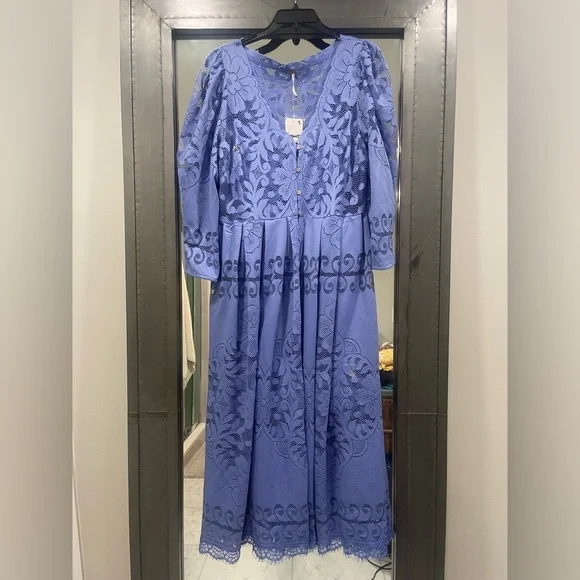 NWT Free people shadow dance midi dress in Persian jewel size m - Picture 12 of 12